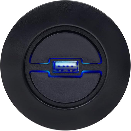 Okin Recliner Replacement Parts, 2 Button Round Hand Control Handset 5 pin Plug with USB, Blue LED Light Lift Chair Control Replacement for Power Recliner Chair, Electric Recliner, Sofa Reclinable