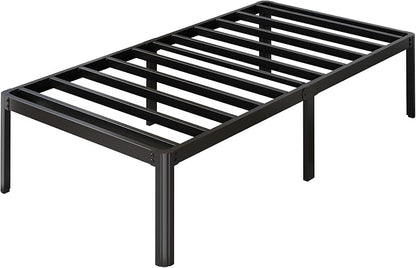 Yicensen 14 Inch Twin XL Bed Frame Heavy Duty Metal Platform Bed Frame Twin XL with Rounded Corner Legs, Noise Free, Easy Assembly, No Box Spring Needed, Black.