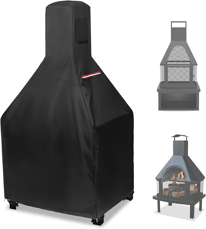 Outdoor Fireplace Cover,600D Heavy-Duty Waterproof Cover Compatible with Endless Summer Wood Burning Outdoor Fire House,43.3" H x 25" L x 20" W