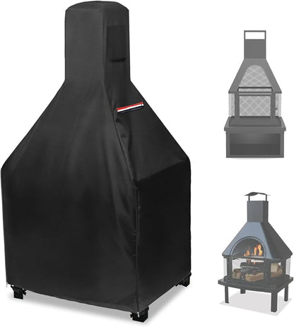 Outdoor Fireplace Cover,600D Heavy-Duty Waterproof Cover Compatible with Endless Summer Wood Burning Outdoor Fire House,43.3" H x 25" L x 20" W