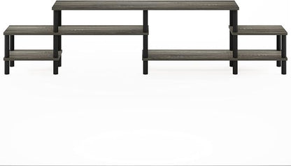 Furinno TURN-N-TUBE TV Stand, 3-Tier Open Design Entertainment Center, Open Shelf TV Console for TV up to 55 Inch, Toolless Assembly, for Living Room, Bedroom, French Oak