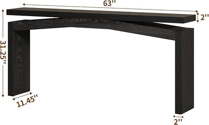 Epecoya 63-Inch Black Console Tables for Entryway, Wooden Sofa Console Table Behind Couch Mid Century, Entryway Console Tables for Living Room, Entry Way, Hallway, Black