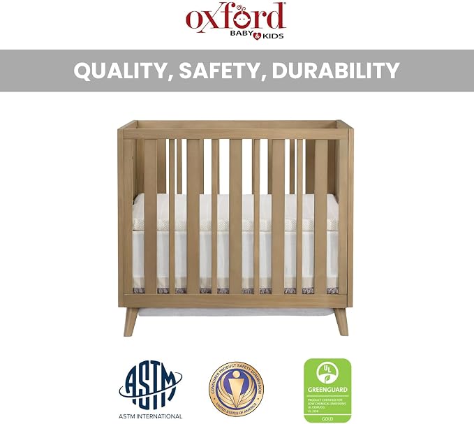 Oxford Baby Renwick 3 in 1 Mini Crib, Acorn Brown