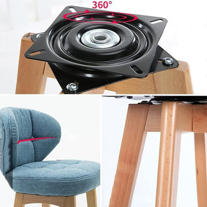 6 Inch Swivel Plate - Heavy Duty Turntable Bearing With 360 Rotating Base for Bar Stool, Chair, TV Table, Boat Seat - Square Steel Ball Bearing