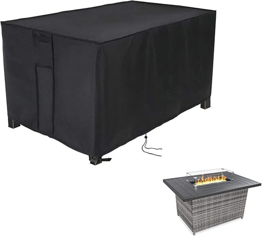 Rectangular Fire Pit Cover for Best Choice Products 52 inch Gas Fire Pit Table,Outdoor Waterproof Propane Firepit Table Cover - 52 X 34 X 25 Inch
