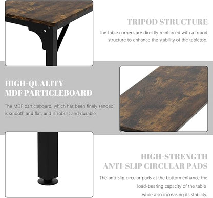 78.7 Inches Extra Long Desk,6.5ft Office Table with Flexible Configuration,Large Computer Table with Adjustable Footpads,Stable Structure,Office Desk for 2 Person (Brown)