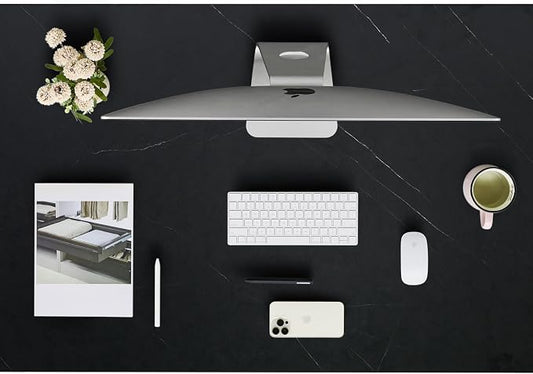 Kaboon Universal Tabletop 45.67"x23.62", Solid One-Piece Melamine Table Top, Double Desk L-Desk DIY, Home and Office,Cloud Atlas/Black Marble