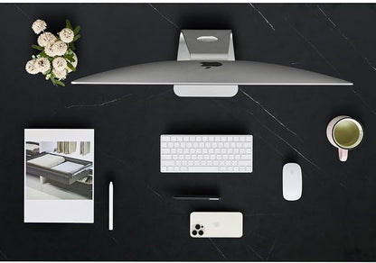 Kaboon Universal Tabletop 36 x20, Solid One-Piece Melamine Table Top, Double L-Desk Floating Desk DIY, Home and Office,Cloud Atlas/Black Marble