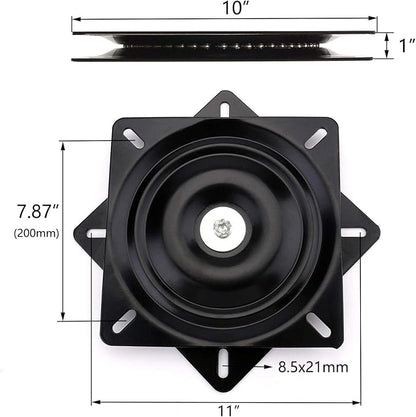 AAGUT 10" Swivel Plate Heavy Duty Bar Stool Replacement for Recliner Chair & Boat Seat Square Swivel Turntable Swivel Steel Cabinet Mechanism Base