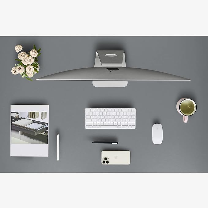 Kaboon Grey Table Top 30" D x 47.25" W, Solid One-Piece Desktop, Universal Wood Countertop, Reversible Laminate Top, Double Desks, L-Desk DIY, for Home and Commercial