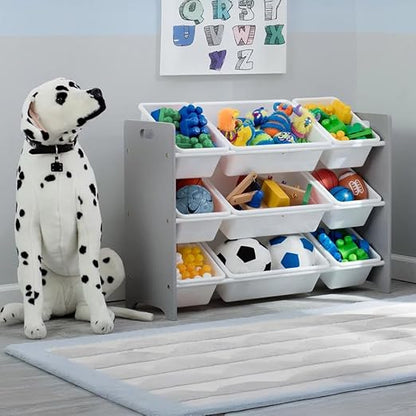 Delta Children MySize 9 Bin Plastic Toy Organizer - Greenguard Gold Certified, Grey