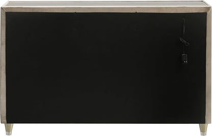 Coaster Home Furnishings - Lorient - Wood and Velvet - 8-Drawer Dresser with LED Lighting, Quilted Fronts and Crystal Knobs - Bedroom - Ivory and Camel - 222663