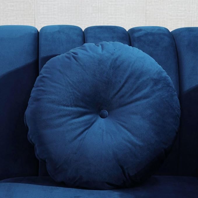 Accent Chair, Single Couch Chair with Style Button Tufted, Scroll Arms and Nailhead for Living Room, Office, Apartment, Blue