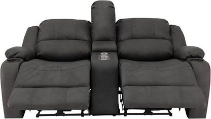 RecPro Charles 67" RV Wall Hugger Reclining Sofa | Gunmetal