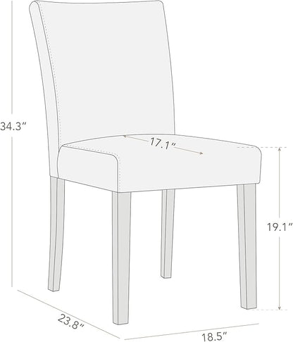 Watson & Whitely Upholstered Dining Chairs, Faux Leather, Set of 4, Black | Solid Wood Legs, Padded Seat, Low Back, Modern Armless Parsons Chair for Kitchen, Dining Room, Restaurant