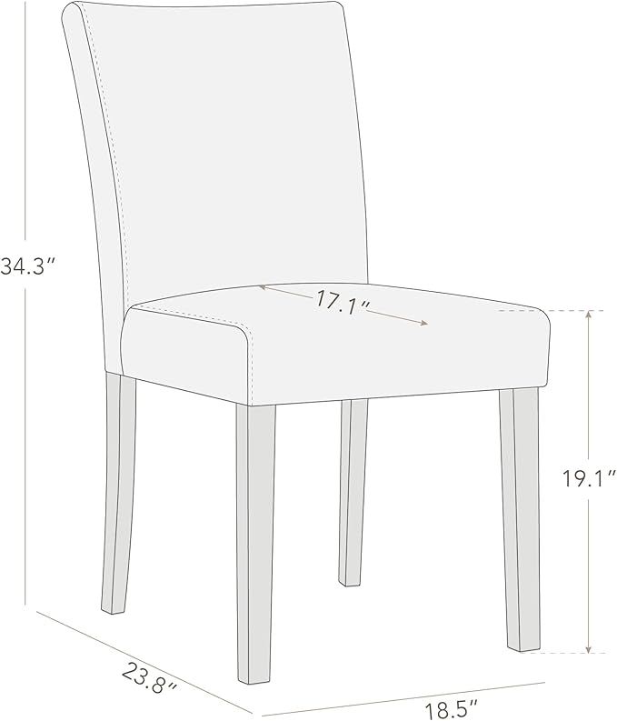 Watson & Whitely Upholstered Dining Chairs, Faux Leather, Set of 6, Black | Solid Wood Legs, Padded Seat, Low Back, Modern Armless Parsons Chair for Kitchen, Dining Room, Restaurant