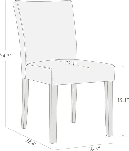 Watson & Whitely Upholstered Dining Chairs, Faux Leather, Set of 6, Grey | Solid Wood Legs, Padded Seat, Low Back, Modern Armless Parsons Chair for Kitchen, Dining Room, Restaurant