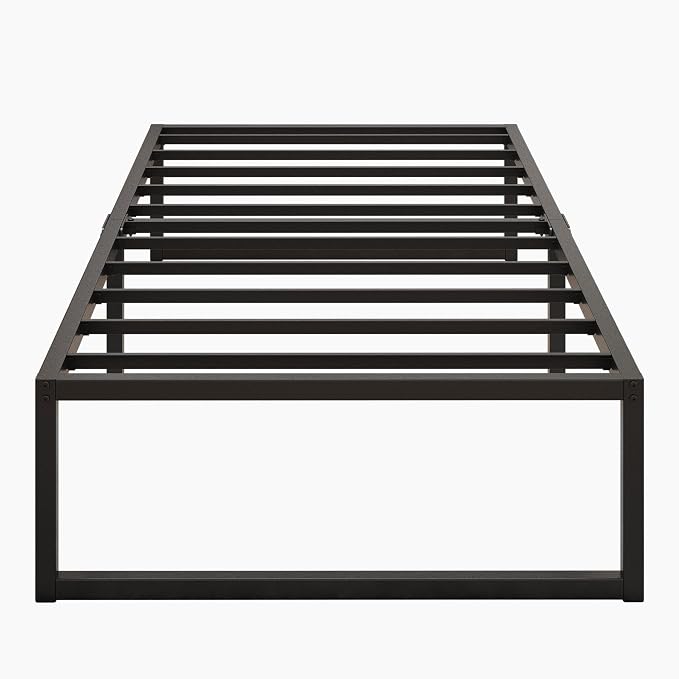 Lutown-Teen 14 Inch Twin XL Bed Frames Heavy Duty Sturdy Metal Platform Bed Frame No Box Spring Needed, Noise Free, Easy Assembly, Black