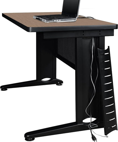 Regency Fusion 60 x 24 in. Training Table – Durable Edge Banding, Vented C-Leg Wire Management for Classroom, Office, and Training Room Workstations (Noble Oak)