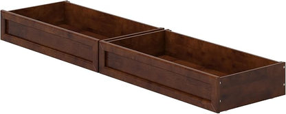 AFI, Mid-Century Modern Under Bed Storage Drawers, Queen/King/Twin XL, Walnut