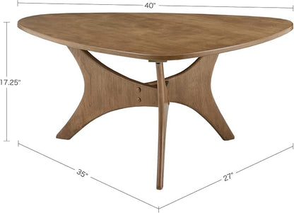 INK+IVY Blaze Triangle Wood Coffee Table Plywood with Wood Veneer Legs, Mid-Century Modern, Easy Assembly, Accent Furniture For Living Room, Minimalist Décor, Light Brown