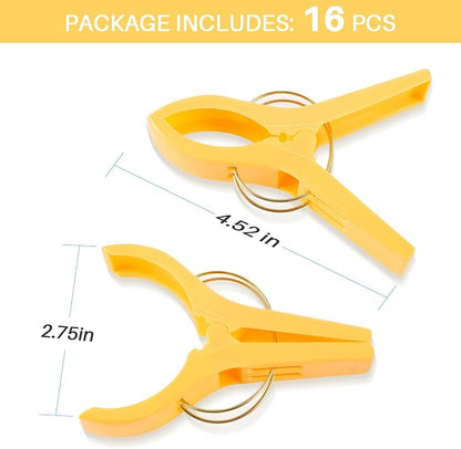 JABINCO Beach Towel Clips Chair Clips Towel Holder,Plastic Clothes Pegs Hanging Clip Clamps (Pack of 8)