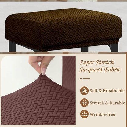 Levoberg Bar Stool Cover Rectangle Stretch Counter Height Barstool Slipcovers Rectangular Vanity Stool Cover Kitchen Counter Saddle Seat Cover for Wooden Metal Bench Set of 4 Coffee