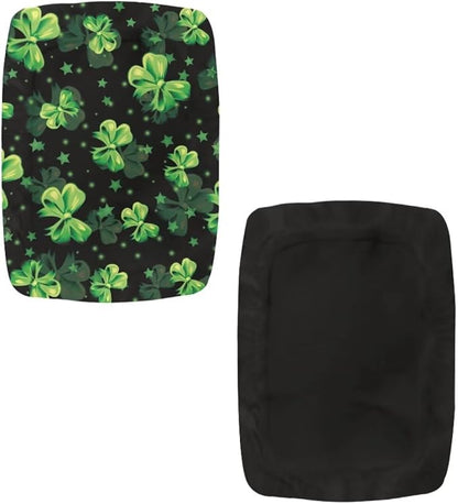 Green Bow Bar Stool Covers Rectangle Valentines Decorations Bar Stool Seat Covers Lucky Leaf Vanity Chair Cover Rectangle 2 Pack Counter Stool Bar Chair Cover for Kitchen Pub Dining Room