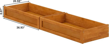 AFI, Mid-Century Modern Under Bed Storage Drawers, Twin/Full, Light Toffee
