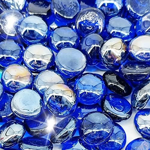 10 lbs Fire Pit Glass Beads,1/2 Inch Cobalt Blue Fire Glass Rocks