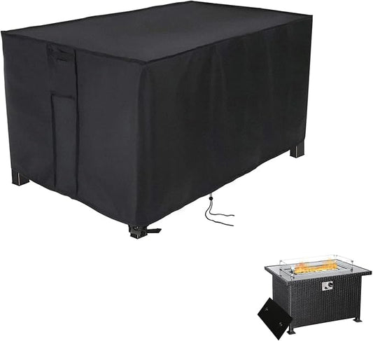 Fire Pit Cover Rectangular 44 Inch, Propane Gas Fire Pit Table Cover,Outdoor Waterproof Firepit Table Cover - 44 X 28 X 25 Inch