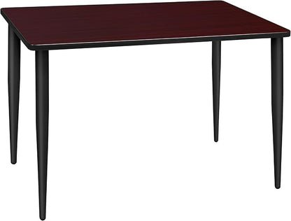 Romig Arco 42 x 24 in. Training Seminar Table- Mahogany Top, Black Tapered Legs