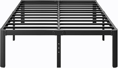 18 Inch High Platform Metal King Size Bed Frame, King Bed Frame no Box Spring Needed, Heavy Duty, Noise Free, Easy Assembly, Black