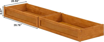AFI, Mid-Century Modern Under Bed Storage Drawers, Queen/King/Twin XL, Light Toffee