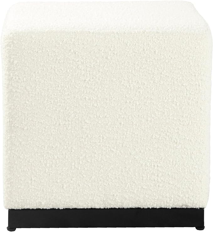 HomePop 16" Cube Ottoman - Cream Boucle