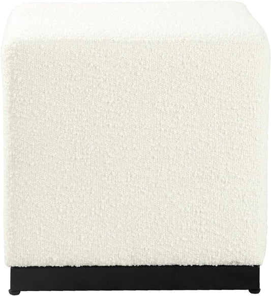 HomePop 16" Cube Ottoman - Cream Boucle