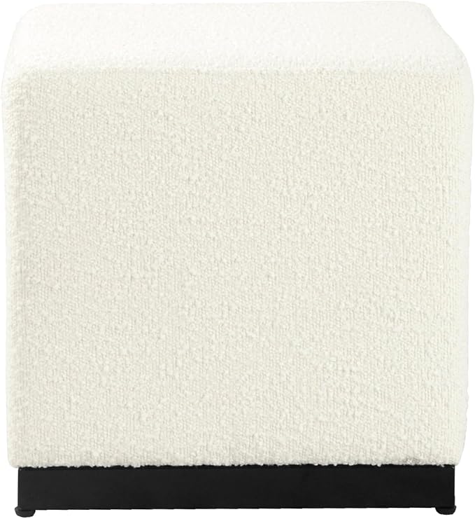 HomePop 16" Cube Ottoman - Cream Boucle