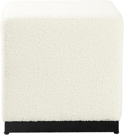 HomePop 16" Cube Ottoman - Cream Boucle