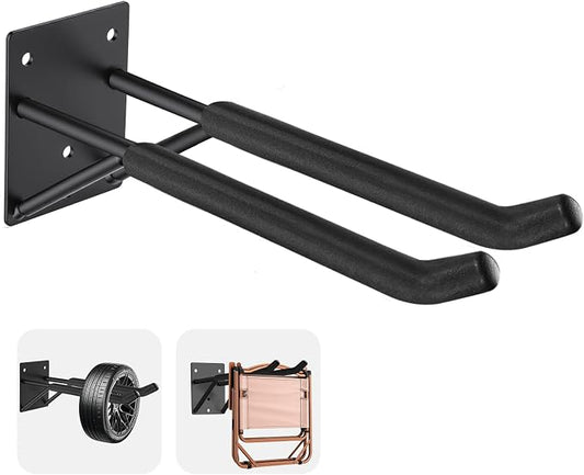 14" Garage Hooks Heavy Duty 1-Pack - Garage Storage System Hooks, Ladder Hooks for Garage Wall & Broom Holder Wall Mount | Non-Slip Tire Rack & Heavy Duty Wall Hooks for Hanging Ladders, Chairs.