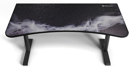 Arozzi Arena Special Edition Ultrawide Curved Gaming and Office Desk with Full Surface Water Resistant Desk Mat Custom Monitor Mount Cable Management Cut Outs - Gunmetal Galaxy
