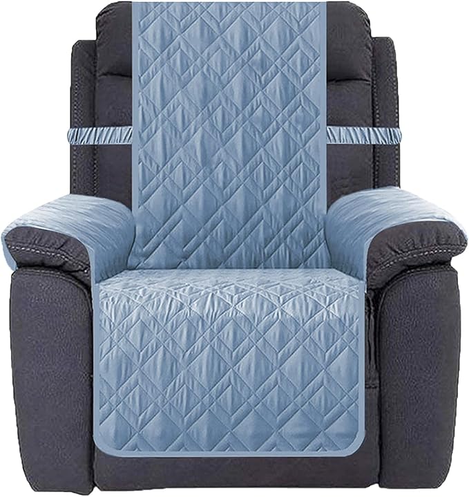 Ameritex Waterproof Nonslip Recliner Cover Stay in Place, Dog Chair Cover Furniture Protector, Ideal Recliner Slipcovers for Pets and Kids (Stoneblue, 23")