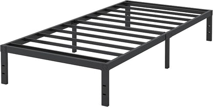 Cieemine 10 Inch XL Twin Bed Frames, Platform Metal Bed Frame Twin XL Size Heavy Duty Steel Slat Mattress Foundation, No Box Spring Needed, Easy Assembly, Noise-Free, Black