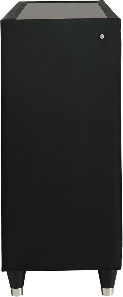 Coaster Home Furnishings - Lorient - Wood and Velvet - 8-Drawer Dresser with LED Lighting, Quilted Fronts and Crystal Knobs - Bedroom - Black - 223163