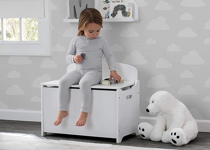 Delta Children MySize Deluxe Toy Box, Bianca White