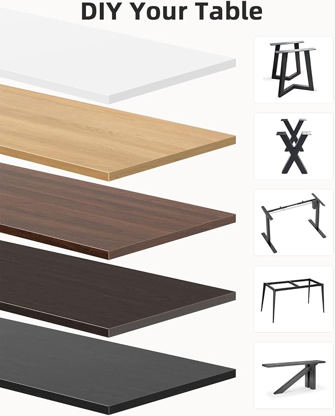 Universal 60 x 24 One-Piece Solid Wood Table Top, 1" Thick Desktop for Stand Up Height Adjustable Desk Frames, Home Office Tabletop, Countertop DIY, Red Walnut