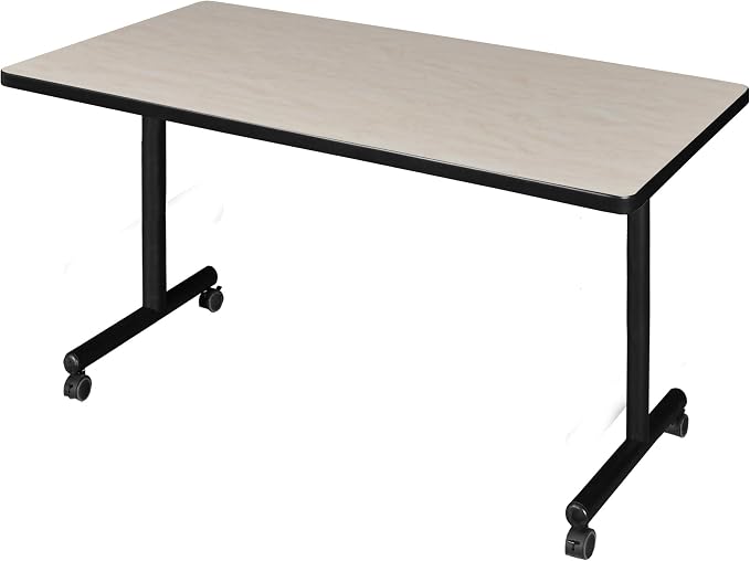 Romig Axis-Pro 48 x 30 in. Mobile T-Base Training Seminar Table- Maple