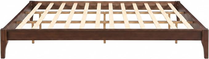 Merax King Size Solid Dry Bamboo Wood Platform Bed | Mid-Century Modern Bed Frame with Wood Slat Support, No Box Spring Needed, Easy Tool-Free Assembly, Chocolate
