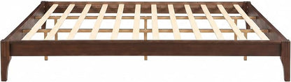 Merax King Size Solid Dry Bamboo Wood Platform Bed | Mid-Century Modern Bed Frame with Wood Slat Support, No Box Spring Needed, Easy Tool-Free Assembly, Chocolate