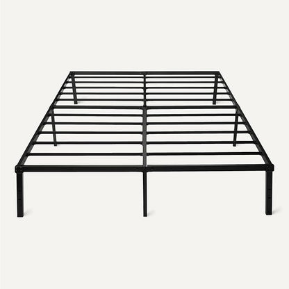Amazon Basics Metal Bed Frame, Non-Foldable Platform with Under-Bed Storage Space, Durable Steel, Protective Floor Pads, Easy Assembly, Queen, 60W x 80L in, Black