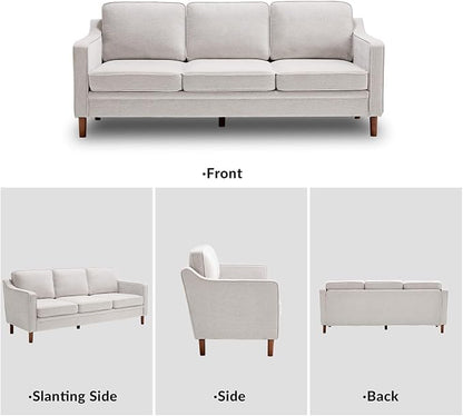 Kingfun Couch Sets for Living Room, 3 Seater Couch and Armchair, Mid Century Modern Sofa Set, Chenille Couch with Solid Wood Frame for Bedroom